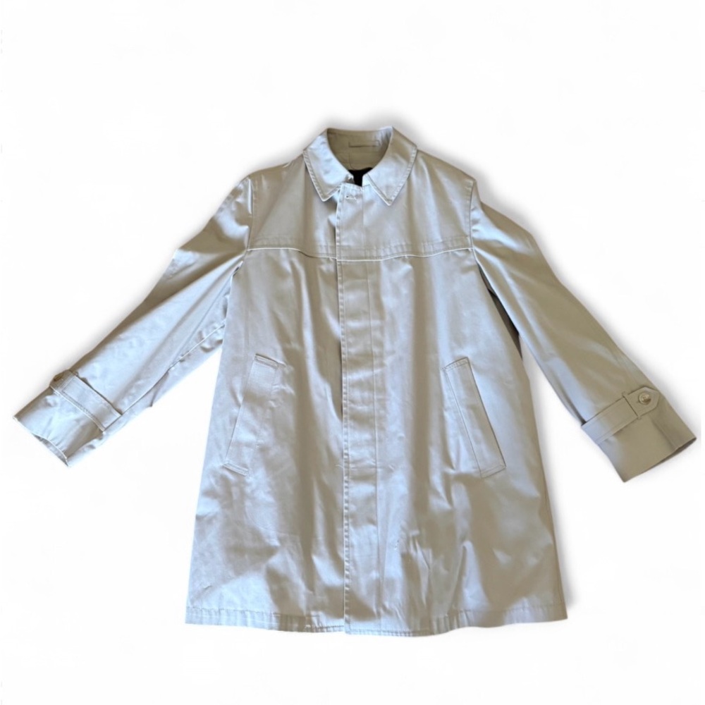 EUC Vintage London Fog Khaki Collared Trench Coat Fur Lined Size 42
